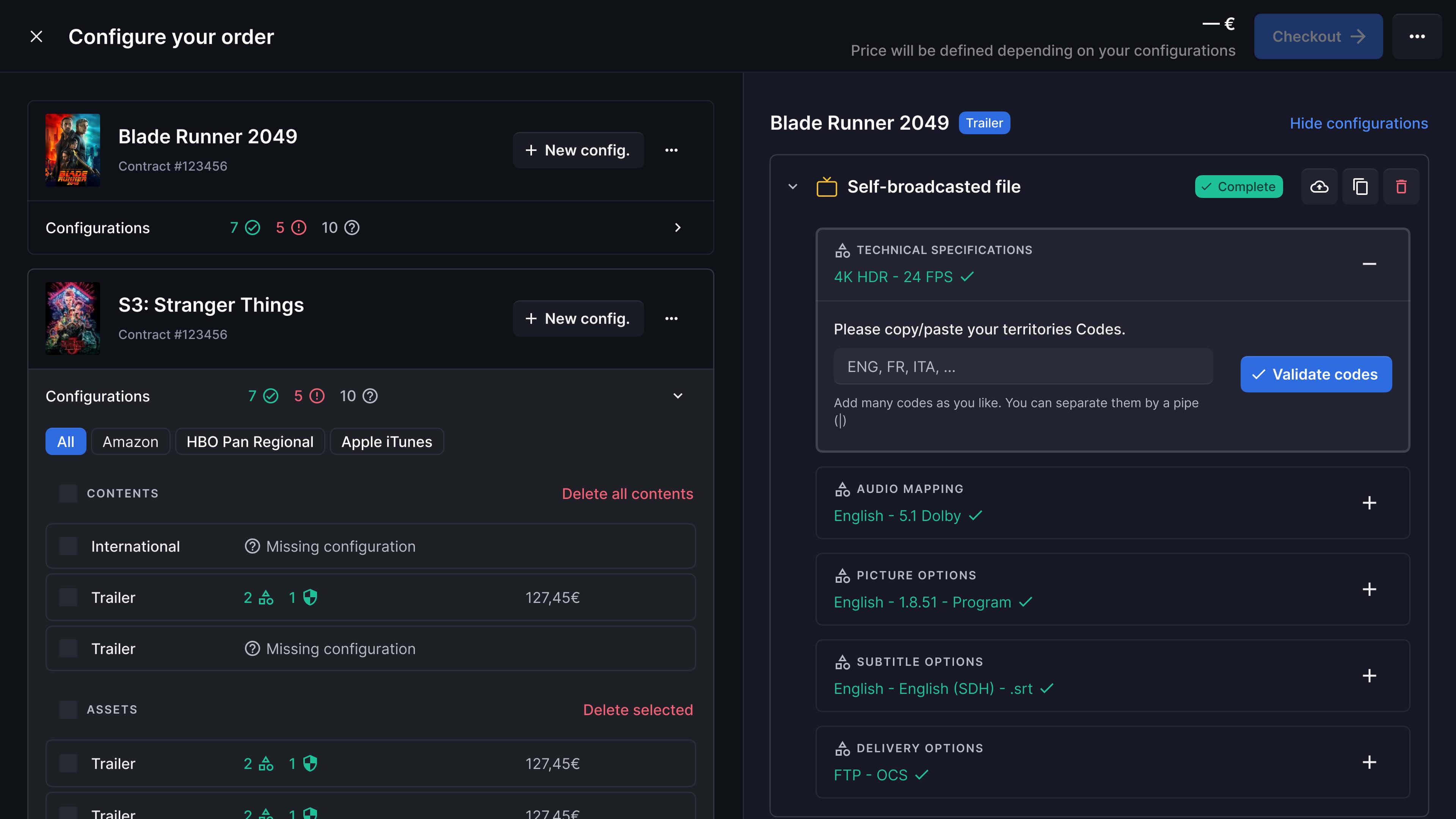 Configuration flow, to transform assets in various formats and resolutions